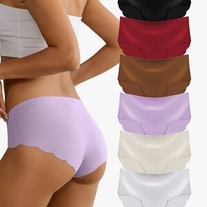 NIP XL Seamless Mid Waist No Show Panties 6 Pack Invisible Briefs
